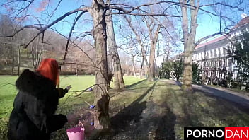 Prague park easter orgy sees katy rose’s ginger cunt creampied