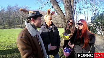 Prague park easter orgy sees katy rose’s ginger cunt creampied
