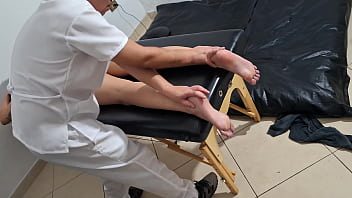 Relaxing back massage with a hot candle sfw