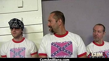 Big booty ebony gangbanged by white dudes 8