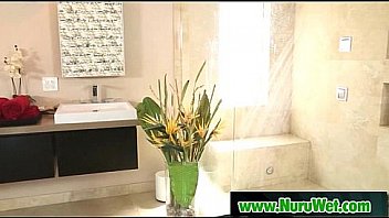 Asian busty babe gives slippery nuru massage 21