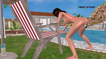 An animated 3d cartoon porn video a cute girl standing on doggy style masturbating using bottle near swimming pool An animated 3d cartoon porn video a cute girl standing on doggy style masturbating using bottle near swimming pool