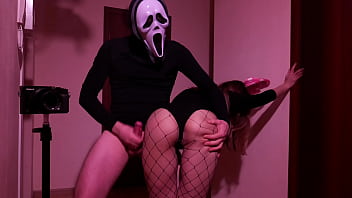 Excited masked amateur couple fucks in front of a mirror on halloween eve fetish role playing games Excited masked amateur couple fucks in front of a mirror on halloween eve fetish role playing games