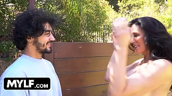 Milfty big boobed cougar seduces her latino worker and pounds him while her husband is not home