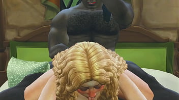 Sims 4 monster cock deep in cute blonde pussy