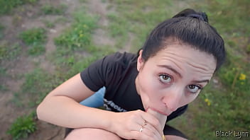 Black lynn ties her long black hair into a ponytail to show me how she sucks cock