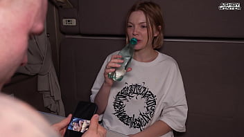 Female pickup on a train with a random fellow traveler