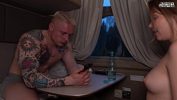 Female pickup on a train with a random fellow traveler