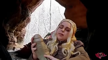 Mad queen sucking off bad dragon cock got short version