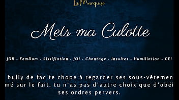 Mets ma culotte french femdom sissification audio joi cei