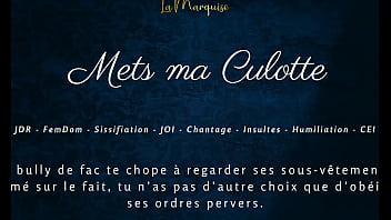 Mets ma culotte french femdom sissification audio joi cei
