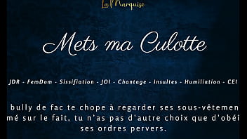 Mets ma culotte french femdom sissification audio joi cei