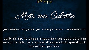 Mets ma culotte french femdom sissification audio joi cei