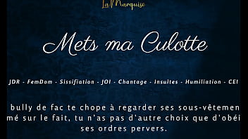 Mets ma culotte french femdom sissification audio joi cei