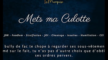 Mets ma culotte french femdom sissification audio joi cei