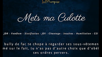 Mets ma culotte french femdom sissification audio joi cei
