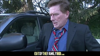 Young blonde family fucked by stepdad & boy