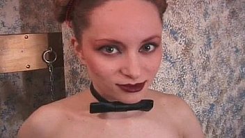 Brunette babe gets tied in ropes and ass