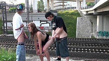 Alexis crystal in public gangbang teen orgy threesome