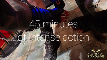 Helpless slave under heavy predicament