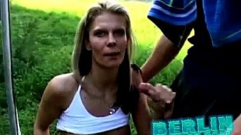 Horny babe in public