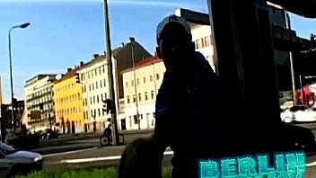 Horny babe in public