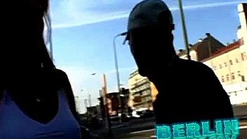 Horny babe in public