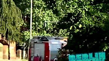 Horny babe in public