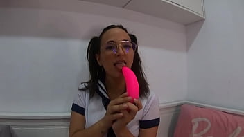 Cosplay student girl with glasses pigtail and dildo claudia bavel