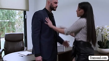 Petite Shemale Secretary Kasey Kei Gives Her Boss A Blowjob Inside His Officein Return thumbnail