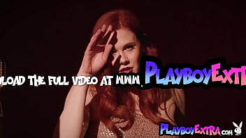 Big boobed red milf singer reveals her hairy pussy