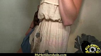 Ebony hottie milking cocks in the gloryhole 26