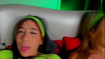 Blonde fucks herself with the machine and puts the vibrator in her pussy thus reaching orgasm