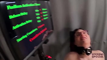 Submissive t girl suffers mindf ck electric shock timer game