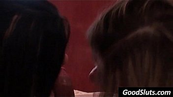 2 girls share dick in trio