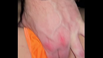 Making a mess of her panties