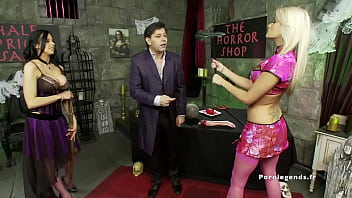 Natasha marley and louise jenson share a dick in the horror shop