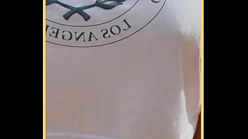 Milf shows her shaved pussy in public