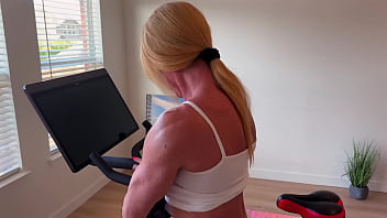 Me getting off the peloton and striping down for you