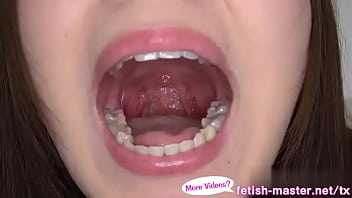 Japanese asian tongue spit fetish
