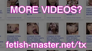 Japanese asian tongue spit fetish