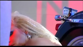 Super hot threesome with pretty blonde wearing a spike collar being fucked