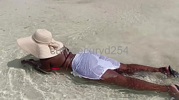 My thick and curvy girlfriend daring showing her pussy in public