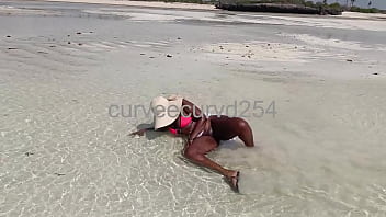 My thick and curvy girlfriend daring showing her pussy in public