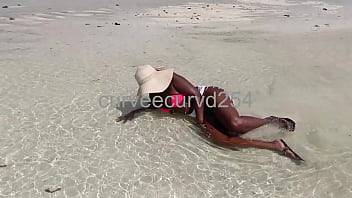 My thick and curvy girlfriend daring showing her pussy in public