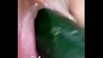 Cucumber stretches pussy Cucumber stretches pussy
