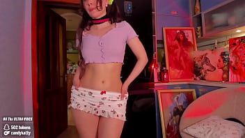 Show of rinushka close up in front of the cam