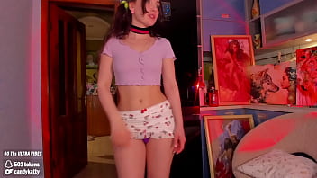 Show of rinushka close up in front of the cam