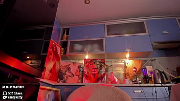 Show of rinushka close up in front of the cam