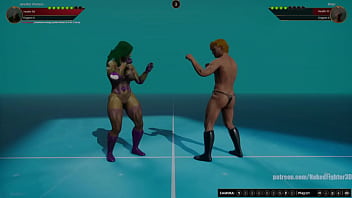 Jennifer vs brian nf3d mixed kinky femdom combat